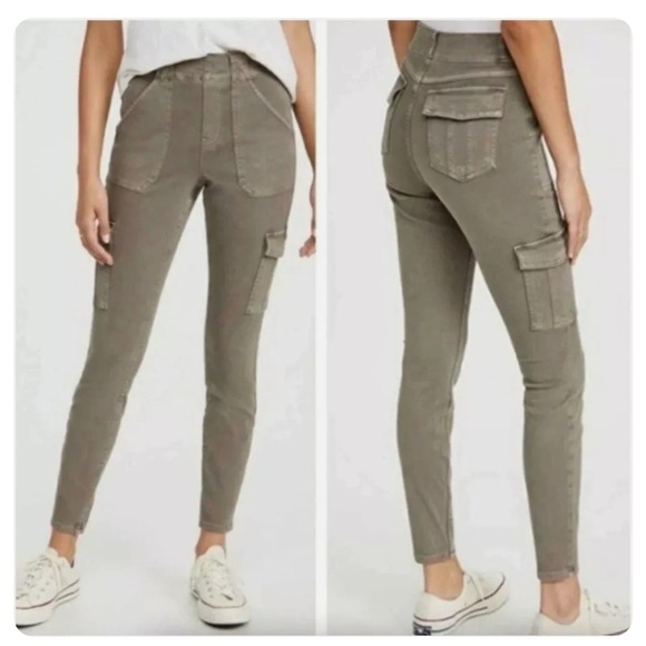Spanx Stretch Twill Skinny Cargo Ankle Pants NWT Size S in desert dune - Picture 1 of 6